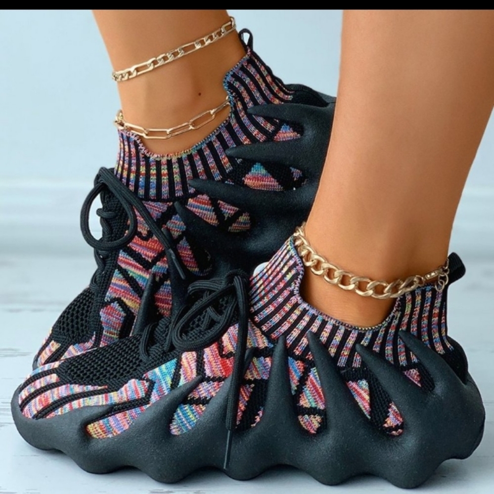 *Available*WINKA HOLLYWOOD Mixed-Color flame Sneakers
